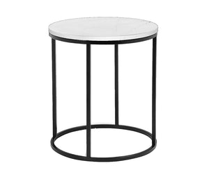 Onix End Table - Round - White/Black