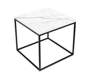 Onix End Table - Square - White/Black