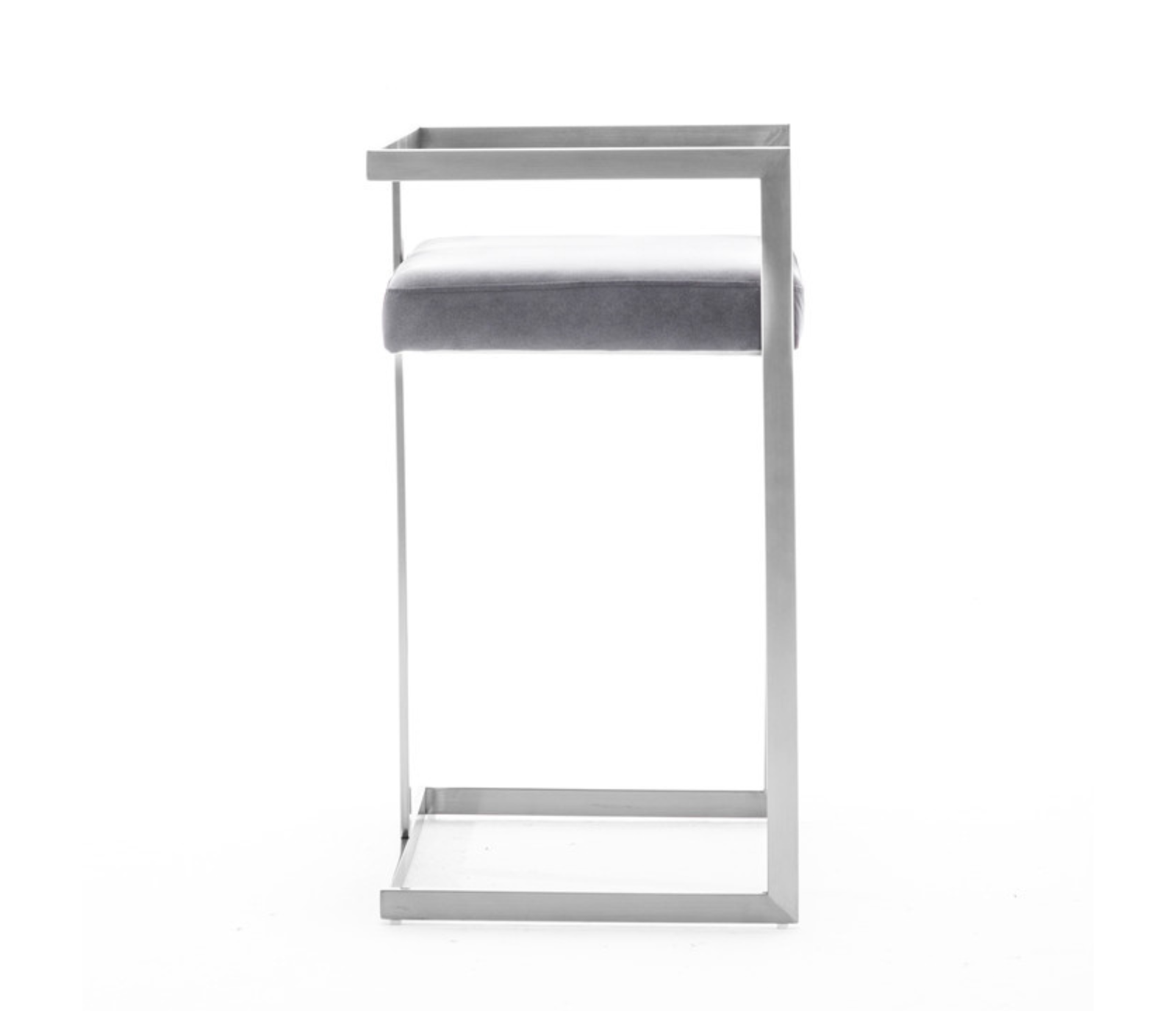 Oscar Counter Stool - Silver/Grey