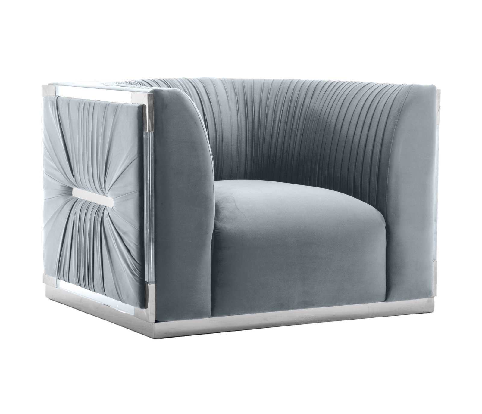 Palazzo Chair - Platinum Grey Velvet Fabric