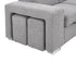 Kenna 3 Piece Sectional w/ Sleeper - Light Grey Fabric