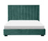 Row Upholstered Bed -  Emerald Green