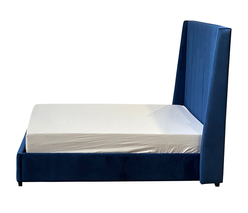 Row Upholstered Bed - Midnight Blue