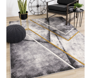 Soho - Area Rug - Grey / White / Gold