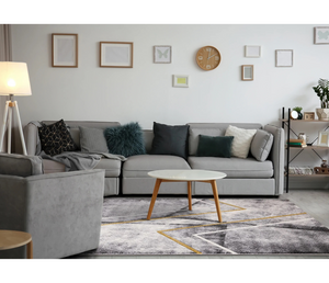 Soho - Area Rug - Grey / White / Gold