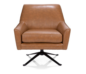 Stark Swivel Chair - Camel Leather