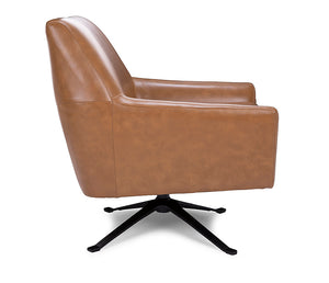 Stark Swivel Chair - Camel Leather