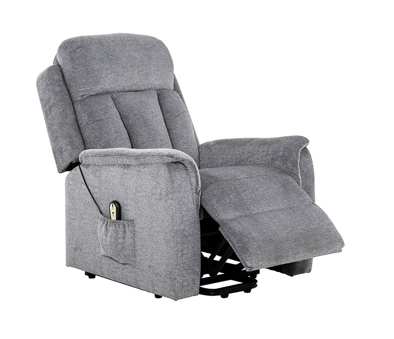 Stetson Power Lift Recliner - Chenille Grey Fabric