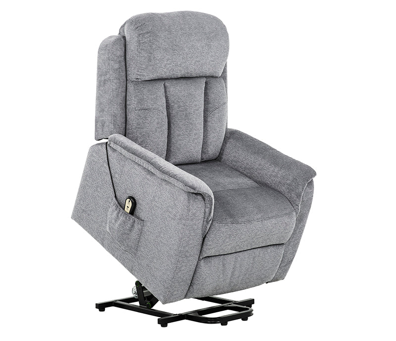 Stetson Power Lift Recliner - Chenille Grey Fabric