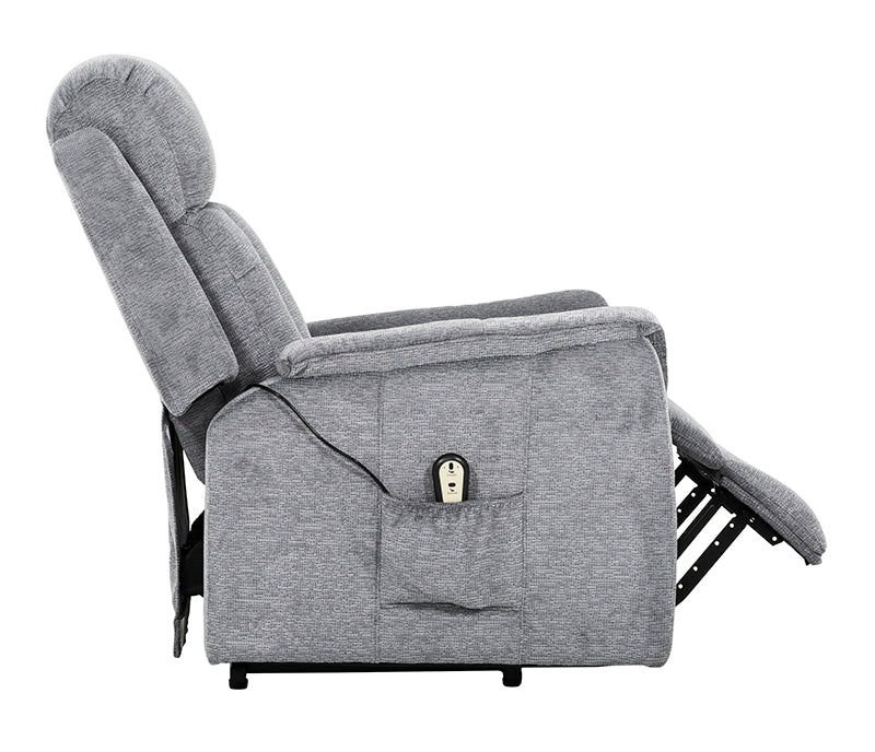 Stetson Power Lift Recliner - Chenille Grey Fabric