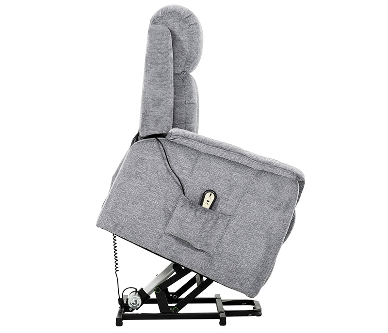 Stetson Power Lift Recliner - Chenille Grey Fabric