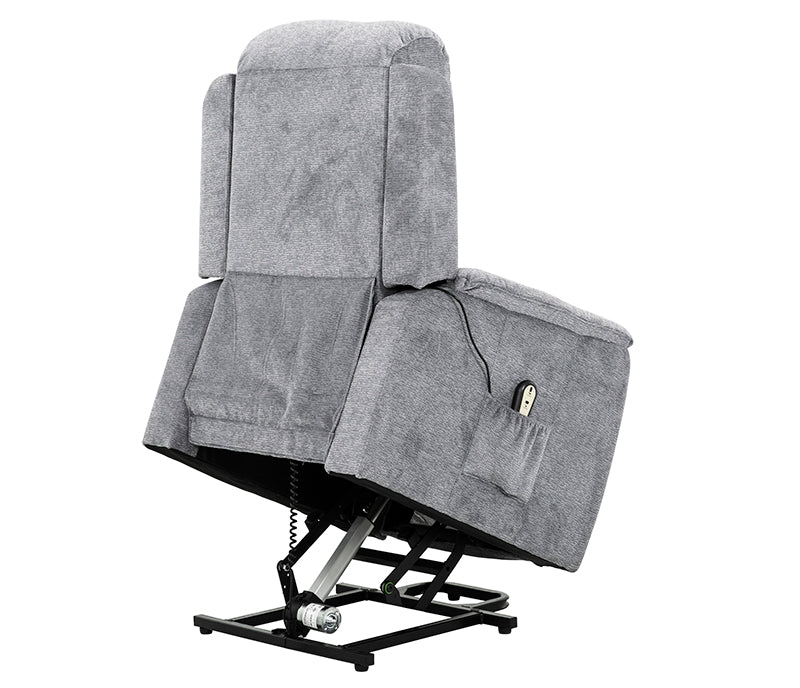 Stetson Power Lift Recliner - Chenille Grey Fabric