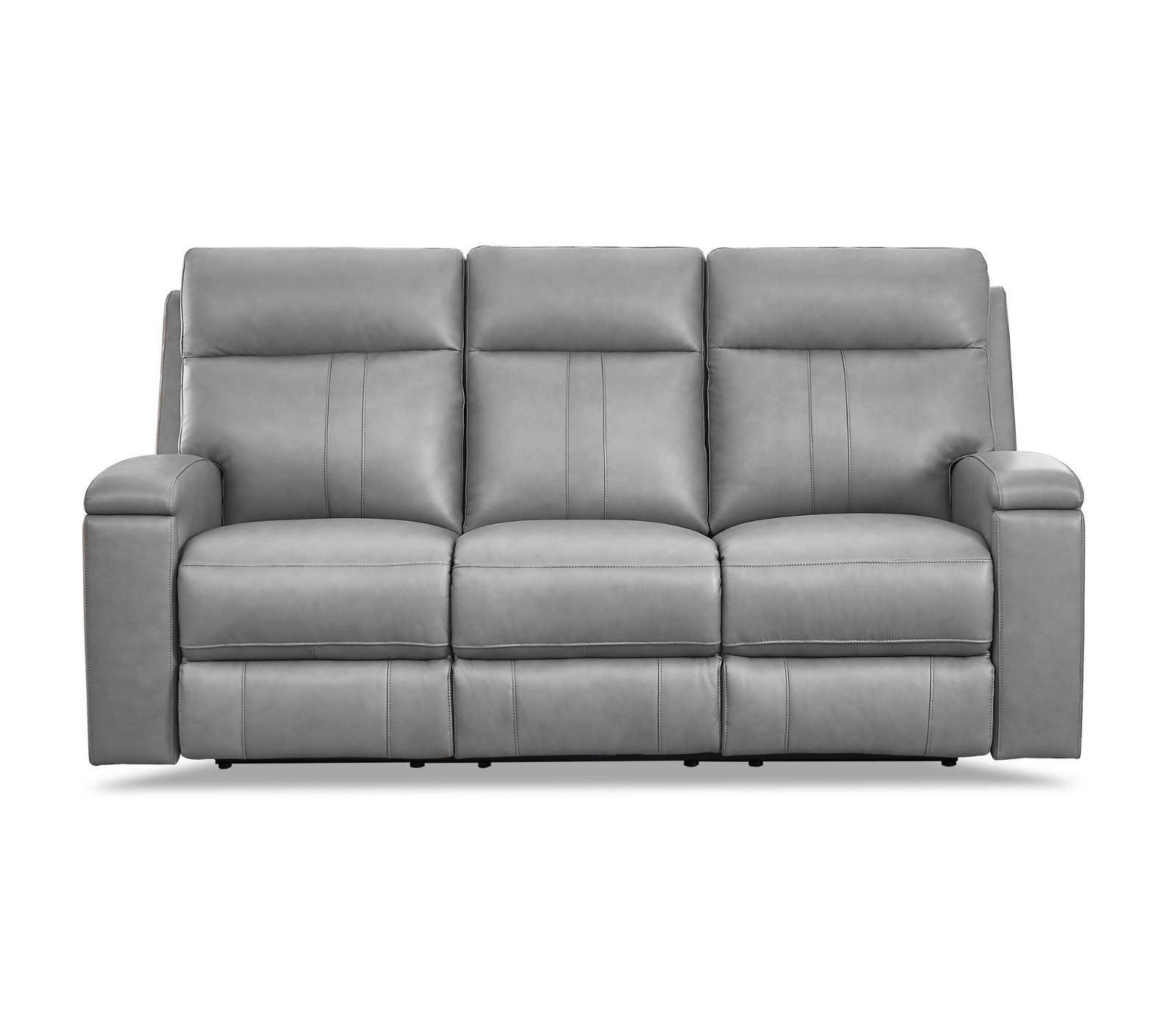 Denali Sofa - Power Reclining w/ Power Headrests - Silver Grey Leather