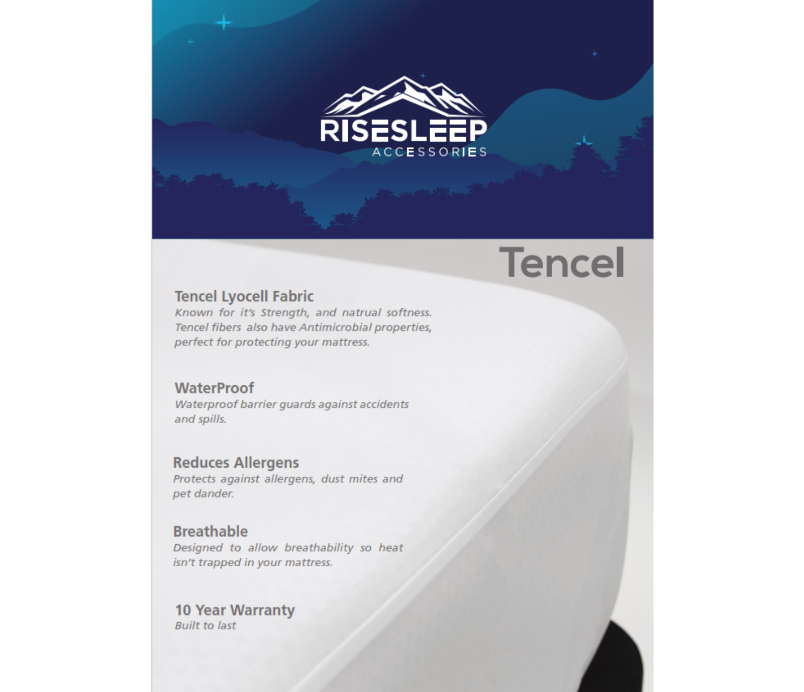 Rise Sleep Mattress Protector - Tencel