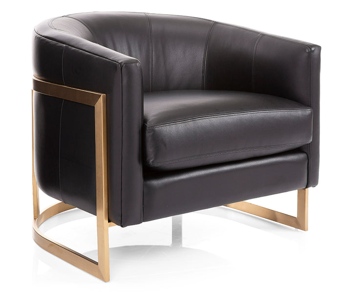 Tuxedo Accent Chair - Black Leather