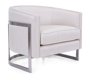 Tuxedo Accent Chair - Ivory Fabric
