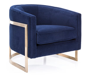 Tuxedo Accent Chair - Navy Fabric