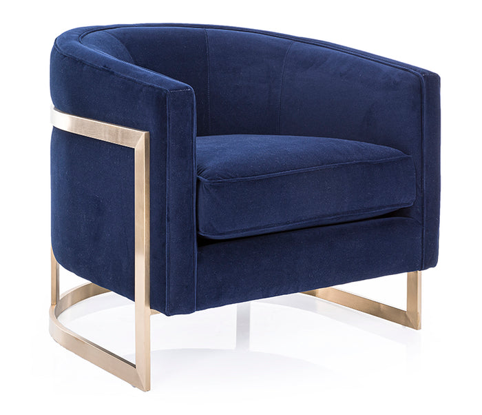 Tuxedo Accent Chair - Navy Fabric