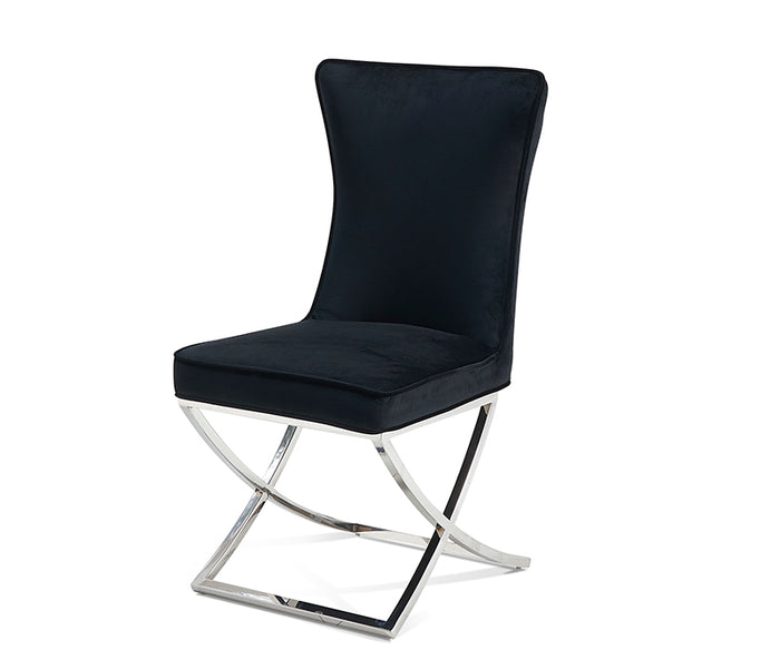 Zane Side Chair - Black / Silver