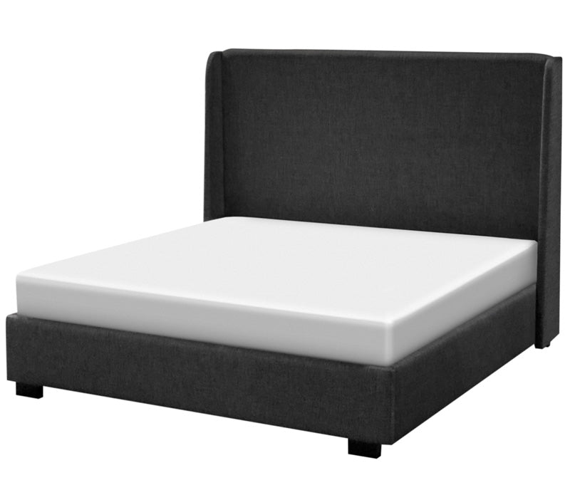 Abby Upholstered Bed - Charcoal Grey
