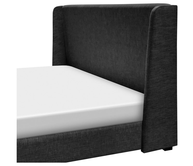 Abby Upholstered Bed - Charcoal Grey