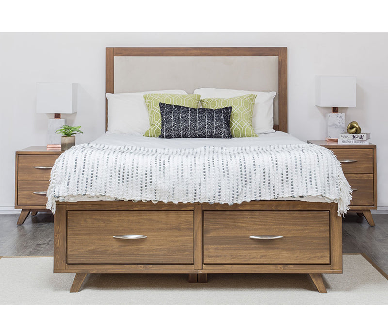 Brandon Upholstered Storage Bed - Caramel
