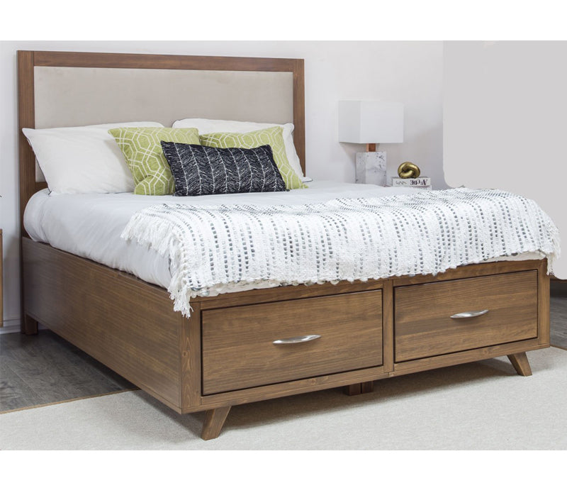 Brandon Upholstered Storage Bed - Caramel
