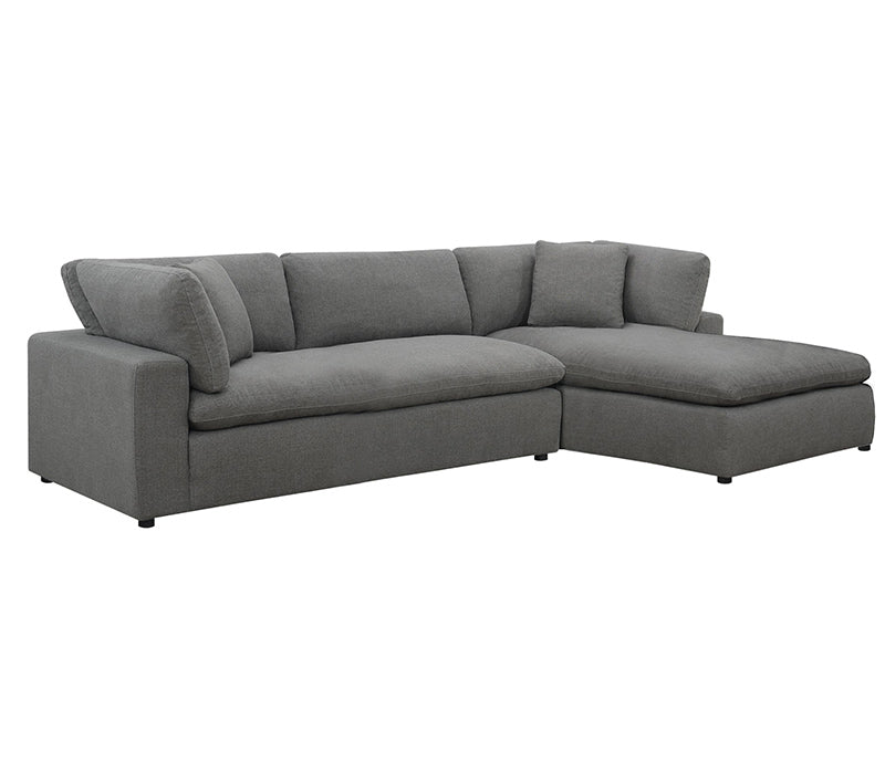 Cloud 9 - 2 Piece Sectional - Grey Fabric