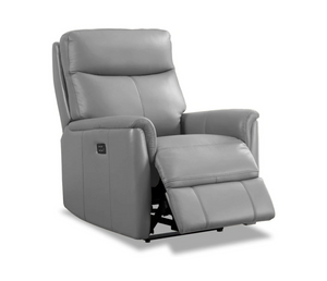 Carson Chair - Power Reclining w/ Power Headrest - Silver Grey Leather