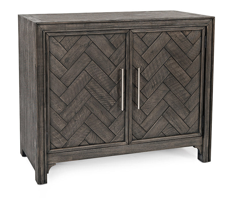 Gramercy Chevron - 40" Accent Cabinet - Dark Grey