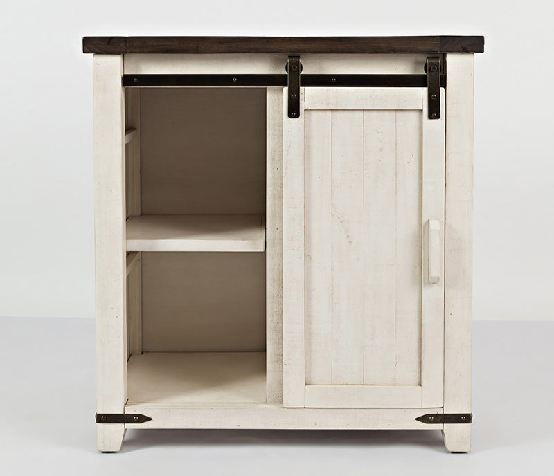 Madison County - Vintage White - 32" Barn Door Accent Cabinet