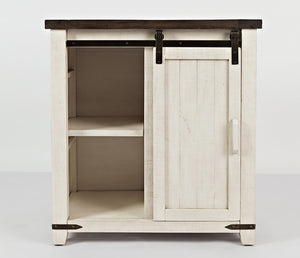 Madison County - Vintage White - 32" Barn Door Accent Cabinet
