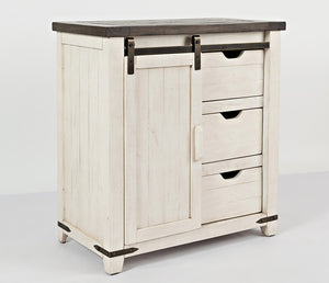Madison County - Vintage White - 32" Barn Door Accent Cabinet