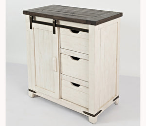 Madison County - Vintage White - 32" Barn Door Accent Cabinet