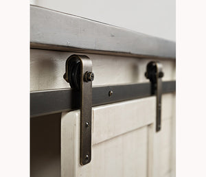 Madison County - Vintage White - 32" Barn Door Accent Cabinet