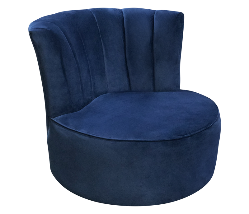 Marlo Accent Swivel Chair - Blue Velvet - Custom