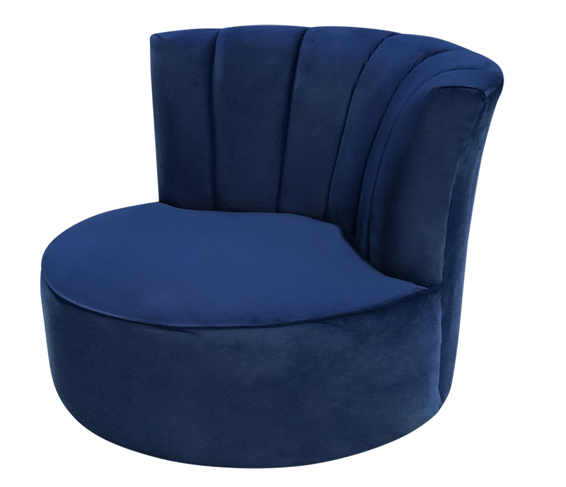 Marlo Accent Swivel Chair - Blue Velvet - Custom
