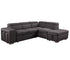 Kenna 3 Piece Sectional w/ Sleeper - Charcoal Fabric