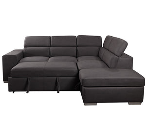 Kenna 3 Piece Sectional w/ Sleeper - Charcoal