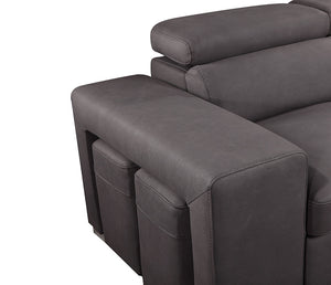 Kenna 3 Piece Sectional w/ Sleeper - Charcoal