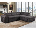 Kenna 3 Piece Sectional w/ Sleeper - Charcoal Fabric