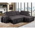 Kenna 3 Piece Sectional w/ Sleeper - Charcoal Fabric