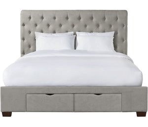 Waldorf Upholstered King Bed w/ Storage - Grey