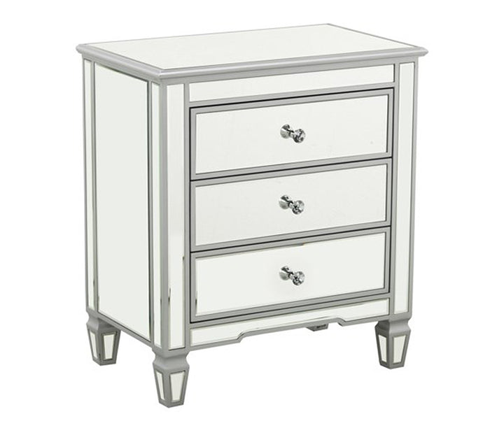 Zoey Mirrored Nightstand - Dove